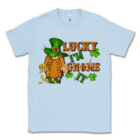 Dusty Blue lucky i'm gnome it St. Patricks Day Classic Tee - FaDigitalArtStudio