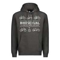 Charcoal Heather bikesexual   cyclist bicycle biking bike cycling t shirt tee gift Premium Hoodie - DesigneFamous