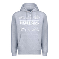 Heather Grey bikesexual   cyclist bicycle biking bike cycling t shirt tee gift Premium Hoodie - DesigneFamous