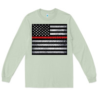 Matcha thin red line American flag metal floor Long Sleeve Tee - Artiststas