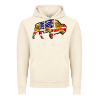 Vintage Artic bison amerıcan flag Vintage Hoodie - BarkalooDesign