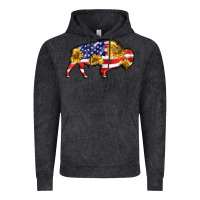 Vintage Black bison amerıcan flag Vintage Hoodie - BarkalooDesign