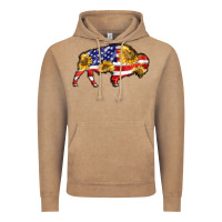 Vintage Coffee bison amerıcan flag Vintage Hoodie - BarkalooDesign