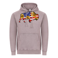 Vintage Zinc bison amerıcan flag Vintage Hoodie - BarkalooDesign