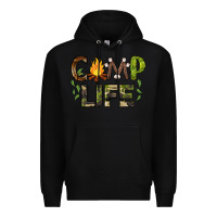 Black camp life Premium Hoodie - BarkalooDesign