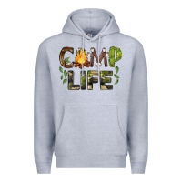 Heather Grey camp life Premium Hoodie - BarkalooDesign