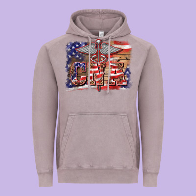 Patriotic Nurse Certified Nurse  Assistant Medilcal Symbol  Background Vintage Hoodie Designed By Barkaloodesign