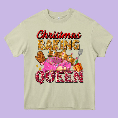 Christmas Baking Queen Heavy Core Tee Designed By Fadigitalartstudio