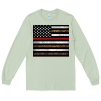 Matcha thin red line American flag leopard Long Sleeve Tee - Artiststas