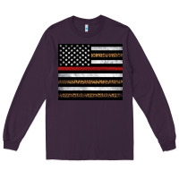 Plum thin red line American flag leopard Long Sleeve Tee - Artiststas