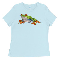 Baby Blue red eyed tree frog Ladies Tee - LillyAllenDesigns