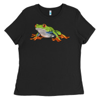 Black red eyed tree frog Ladies Tee - LillyAllenDesigns