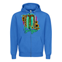 True Royal Scorpio Zodiac Sign Sunflower Leopard Serape Zipper Hoodie - RanaPortraitStore
