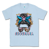Dusty Blue dog mama messy bun Classic Tee - BarkalooDesign
