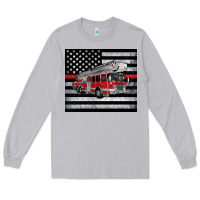 Moon Dust thin red line American flag fire truck Long Sleeve Tee - Artiststas