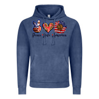 Vintage Denim peace love america Vintage Hoodie - BarkalooDesign