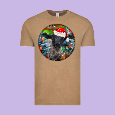 Christmas Suffolk Baby Sheep Ornament Vintage Tee Designed By Lillyallendesigns