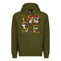 Army Green love caravan Premium Hoodie - BarkalooDesign