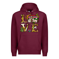 Burgundy love caravan Premium Hoodie - BarkalooDesign