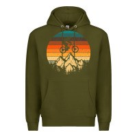 Army Green mountainbike downhill retro vintage gift   mountain bike Premium Hoodie - DesigneFamous