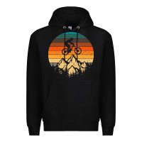 Black mountainbike downhill retro vintage gift   mountain bike Premium Hoodie - DesigneFamous