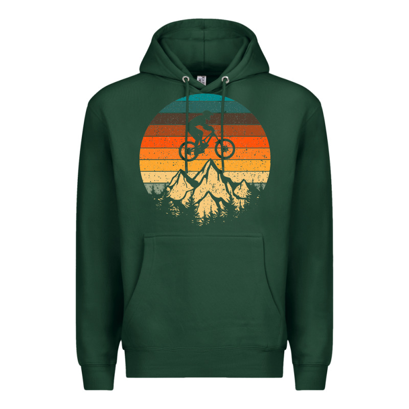 Mountainbike Downhill Retro Vintage Gift   Mountain Bike Premium Hoodie by DesigneFamous | Teevron