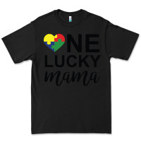 Black one lucky mama Premium Tee - CowhideDigitalArt