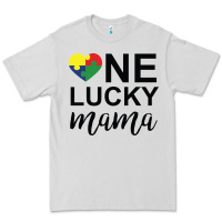 Dove Grey one lucky mama Premium Tee - CowhideDigitalArt