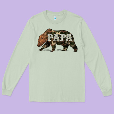 Bear Papa Long Sleeve Tee Designed By Artiststas