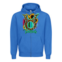 True Royal Taurus Zodiac Sign Sunflower Leopard Serape Zipper Hoodie - RanaPortraitStore