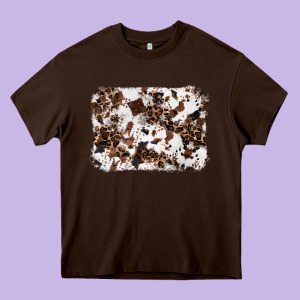 Cowhide Leopard Background Heavy Core Tee Designed By Ranaportraitstore