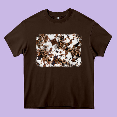 Cowhide Leopard Background Heavy Core Tee Designed By Ranaportraitstore