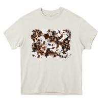 Cream cowhide leopard background Heavy Core Tee - RanaPortraitStore