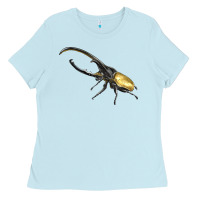 Baby Blue Hercules Beetle Side Ladies Tee - LillyAllenDesigns