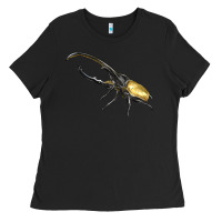 Black Hercules Beetle Side Ladies Tee - LillyAllenDesigns
