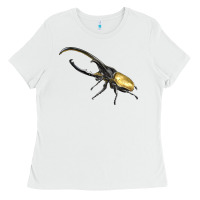 White Hercules Beetle Side Ladies Tee - LillyAllenDesigns