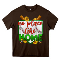 Chocolate Brown no place like home baseball Heavy Core Tee - BundleAndBundleShop
