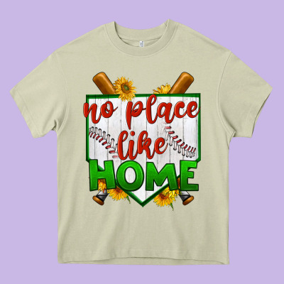 No Place Like Home Baseball Heavy Core Tee Designed By Bundleandbundleshop