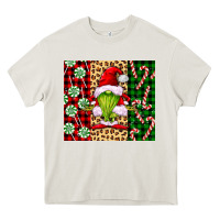 Cream green christmas gnome Heavy Core Tee - FaDigitalArtStudio