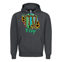 Smoke Virgo Zodiac Sign Sunflower Leopard Serape Zipper Hoodie - RanaPortraitStore