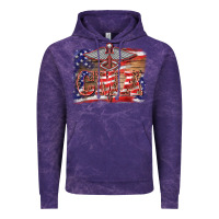 Cloud Purple patriotic nurse certified medical assistant medilcal symbol background Vintage Hoodie - BarkalooDesign