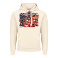 Vintage Artic patriotic nurse certified medical assistant medilcal symbol background Vintage Hoodie - BarkalooDesign