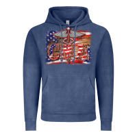 Vintage Denim patriotic nurse certified medical assistant medilcal symbol background Vintage Hoodie - BarkalooDesign