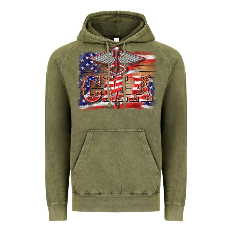 Patriotic Nurse Certified Medical Assistant Medilcal Symbol Background Vintage Hoodie by BarkalooDesign | Teevron
