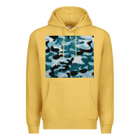 Antique Gold blue camouflage glitter Premium Hoodie - BarkalooDesign