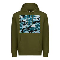 Army Green blue camouflage glitter Premium Hoodie - BarkalooDesign