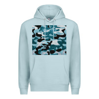 Blue Mist blue camouflage glitter Premium Hoodie - BarkalooDesign