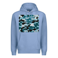 Colony Blue blue camouflage glitter Premium Hoodie - BarkalooDesign
