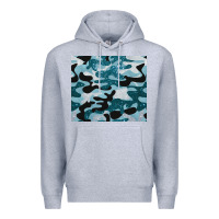 Heather Grey blue camouflage glitter Premium Hoodie - BarkalooDesign