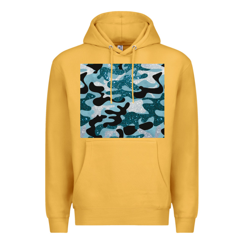 Blue Camouflage Glitter Premium Hoodie by BarkalooDesign | Teevron